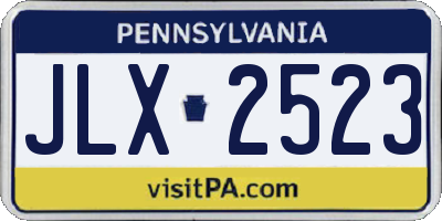 PA license plate JLX2523