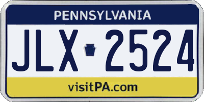 PA license plate JLX2524