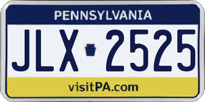 PA license plate JLX2525
