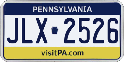 PA license plate JLX2526