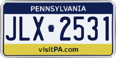 PA license plate JLX2531