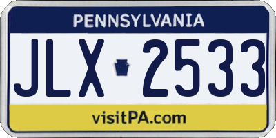 PA license plate JLX2533