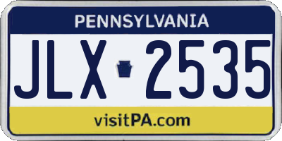 PA license plate JLX2535