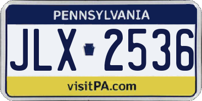 PA license plate JLX2536