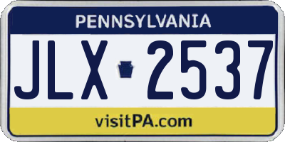 PA license plate JLX2537