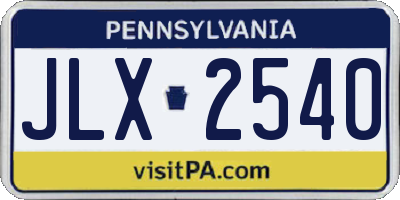 PA license plate JLX2540