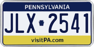 PA license plate JLX2541