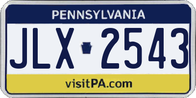 PA license plate JLX2543