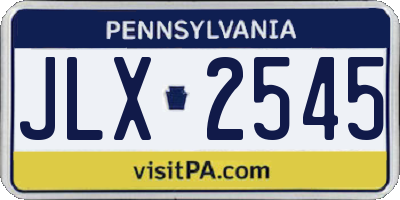 PA license plate JLX2545