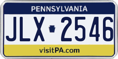 PA license plate JLX2546