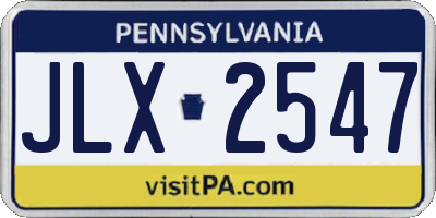 PA license plate JLX2547