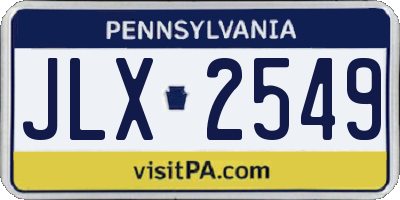 PA license plate JLX2549