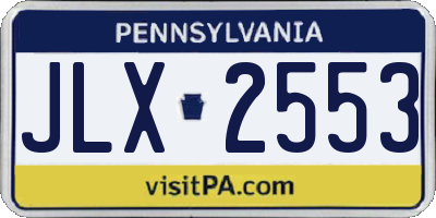 PA license plate JLX2553