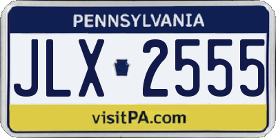 PA license plate JLX2555