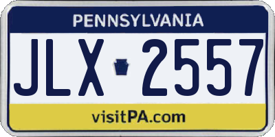 PA license plate JLX2557