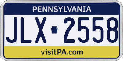 PA license plate JLX2558