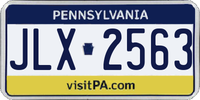PA license plate JLX2563