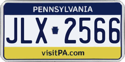 PA license plate JLX2566