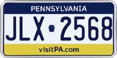 PA license plate JLX2568