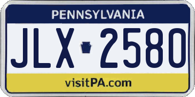 PA license plate JLX2580