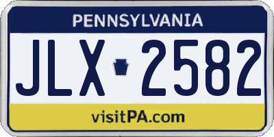 PA license plate JLX2582