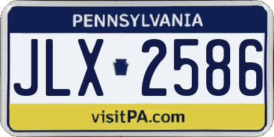 PA license plate JLX2586