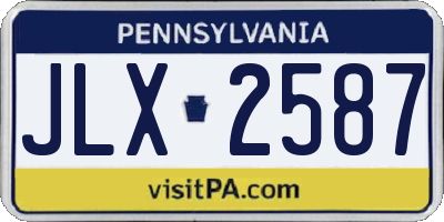 PA license plate JLX2587