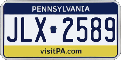 PA license plate JLX2589