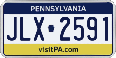 PA license plate JLX2591