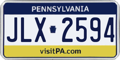 PA license plate JLX2594