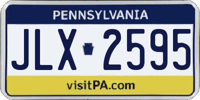 PA license plate JLX2595