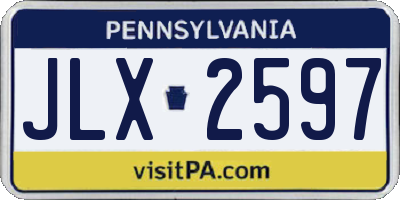 PA license plate JLX2597