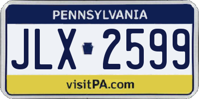PA license plate JLX2599