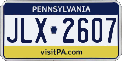 PA license plate JLX2607