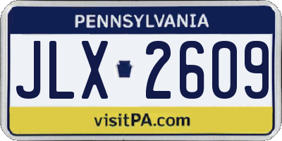 PA license plate JLX2609