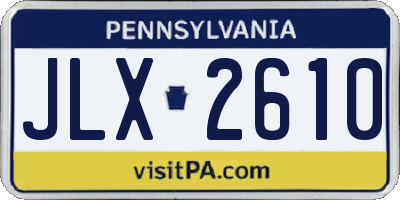 PA license plate JLX2610
