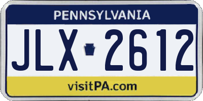 PA license plate JLX2612