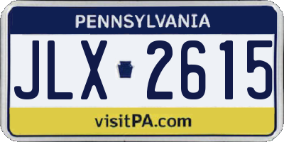 PA license plate JLX2615