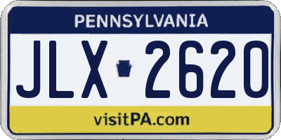 PA license plate JLX2620