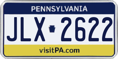 PA license plate JLX2622