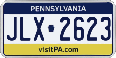 PA license plate JLX2623