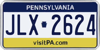 PA license plate JLX2624