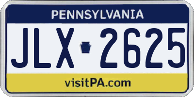 PA license plate JLX2625