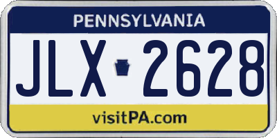 PA license plate JLX2628