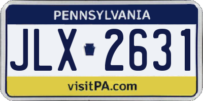 PA license plate JLX2631