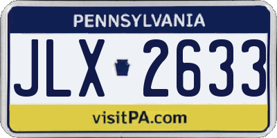 PA license plate JLX2633