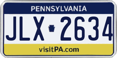 PA license plate JLX2634