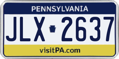PA license plate JLX2637