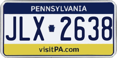 PA license plate JLX2638
