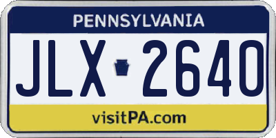 PA license plate JLX2640